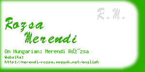 rozsa merendi business card